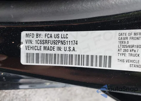 2023 Ram 1500 Trx from USA, damaged, VIN 1C6SRFU92PN511174